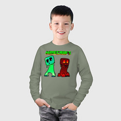 Лонгслив хлопковый детский Minecraft, цвет: авокадо — фото 2