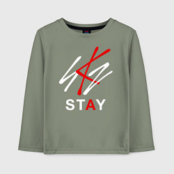 Лонгслив хлопковый детский STRAY KIDS, цвет: авокадо