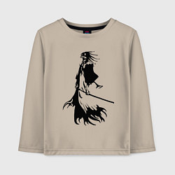 Лонгслив хлопковый детский Кенпачи капитан одиннадцатого отряда из аниме блич, цвет: миндальный