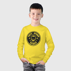 Лонгслив хлопковый детский Костя - крепкий орешек, цвет: желтый — фото 2