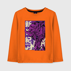 Лонгслив хлопковый детский Evangelion Eva-01, цвет: оранжевый