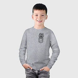 Лонгслив хлопковый детский Йорк в кармашке, цвет: меланж — фото 2