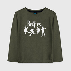 Лонгслив хлопковый детский The Beatles, цвет: меланж-хаки