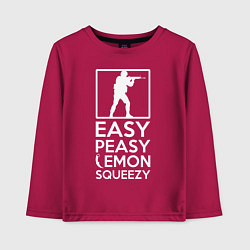 Лонгслив хлопковый детский Изи пизи лемон сквизи CS GO, цвет: маджента
