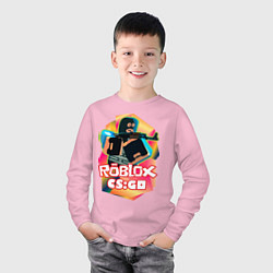 Лонгслив хлопковый детский CS:GO Roblox, цвет: светло-розовый — фото 2