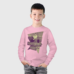 Лонгслив хлопковый детский Техномальчик Американские Боги, цвет: светло-розовый — фото 2