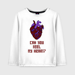 Лонгслив хлопковый детский Bring Me The Horizon 2D Сердце, цвет: белый