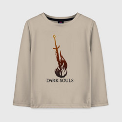 Лонгслив хлопковый детский Dark Souls - Bonfire, цвет: миндальный