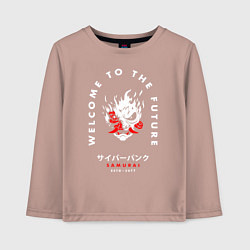Лонгслив хлопковый детский SAMURAI Cyberpunk 2077, цвет: пыльно-розовый