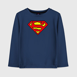 Лонгслив хлопковый детский Superman 8 bit, цвет: тёмно-синий