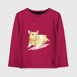 Лонгслив хлопковый детский Бегущий хомячек рисунок, цвет: маджента