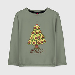 Лонгслив хлопковый детский Avocado Christmas Tree, цвет: авокадо