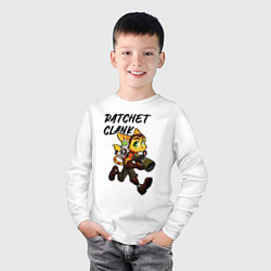 Лонгслив хлопковый детский Ratchet & Clank, цвет: белый — фото 2
