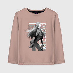 Лонгслив хлопковый детский Евангелион, цвет: пыльно-розовый