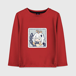 Лонгслив хлопковый детский Паймон, цвет: красный