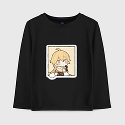 Лонгслив хлопковый детский Путешественник, цвет: черный