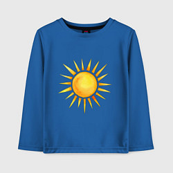 Лонгслив хлопковый детский Солнце рисунок, цвет: синий