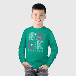 Лонгслив хлопковый детский ROCK STAR, цвет: зеленый — фото 2