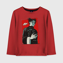 Лонгслив хлопковый детский Чосо Магическая Битва Арт 03, цвет: красный