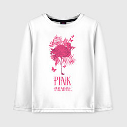 Лонгслив хлопковый детский Pink paradise, цвет: белый