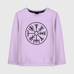 Лонгслив хлопковый детский Вегвизир Гальдрастав Z, цвет: лаванда