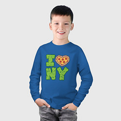 Лонгслив хлопковый детский I Love New York, цвет: синий — фото 2