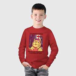 Лонгслив хлопковый детский Джонни Кэтсвилл Суетолог мем, цвет: красный — фото 2