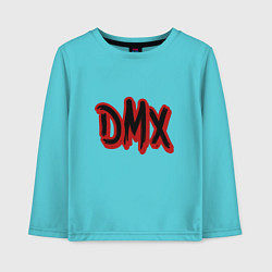 Лонгслив хлопковый детский DMX Rap, цвет: бирюзовый