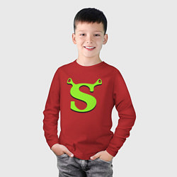 Лонгслив хлопковый детский Shrek: Logo S, цвет: красный — фото 2