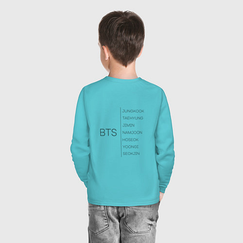 Детский лонгслив BTS БТС / Бирюзовый – фото 4