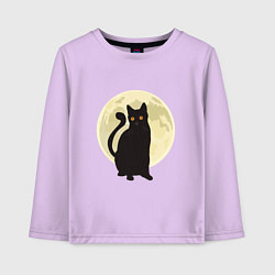 Лонгслив хлопковый детский Moon Cat, цвет: лаванда