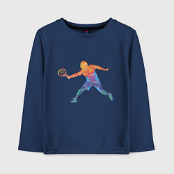 Лонгслив хлопковый детский Tennis player - man, цвет: тёмно-синий