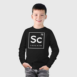 Лонгслив хлопковый детский Sc SARCASM, цвет: черный — фото 2