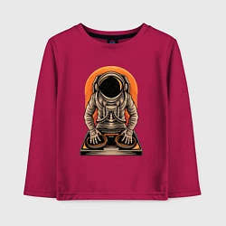 Лонгслив хлопковый детский Космонавт диджей - cosmo DJ, цвет: маджента