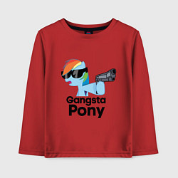 Лонгслив хлопковый детский Gangsta pony, цвет: красный
