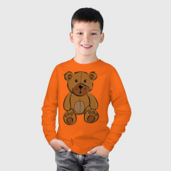 Лонгслив хлопковый детский Плюшевый медведь, цвет: оранжевый — фото 2