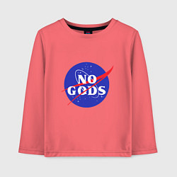 Лонгслив хлопковый детский No Gods, цвет: коралловый