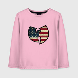 Лонгслив хлопковый детский Wu-Tang USA, цвет: светло-розовый