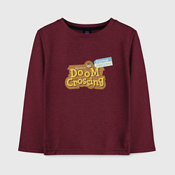 Лонгслив хлопковый детский Doom crossing, цвет: меланж-бордовый