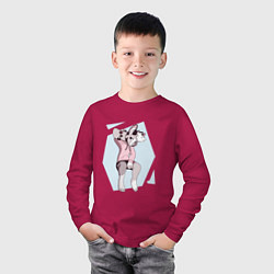 Лонгслив хлопковый детский Собака Фурри Furry, цвет: маджента — фото 2