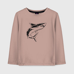 Лонгслив хлопковый детский Акула, цвет: пыльно-розовый