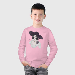 Лонгслив хлопковый детский Портрет Леди Димитреску, цвет: светло-розовый — фото 2