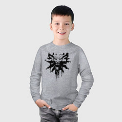 Лонгслив хлопковый детский The Witcher подтеки лого, цвет: меланж — фото 2