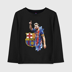 Лонгслив хлопковый детский Lionel Messi Barcelona Argentina!, цвет: черный