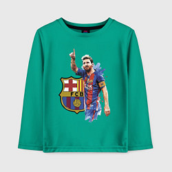 Лонгслив хлопковый детский Lionel Messi Barcelona Argentina!, цвет: зеленый