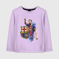 Лонгслив хлопковый детский Lionel Messi Barcelona Argentina!, цвет: лаванда