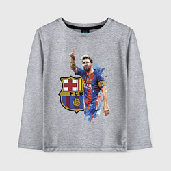 Лонгслив хлопковый детский Lionel Messi Barcelona Argentina!, цвет: меланж