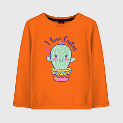 Детский лонгслив I Love Cactus