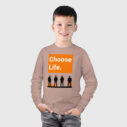 Лонгслив хлопковый детский Choose Life, цвет: пыльно-розовый — фото 2