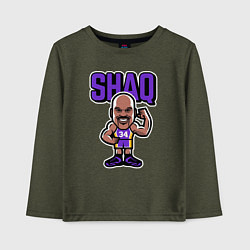 Лонгслив хлопковый детский Shaq, цвет: меланж-хаки